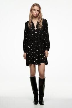 Zara Contrast Polka Dot Dress Size XS